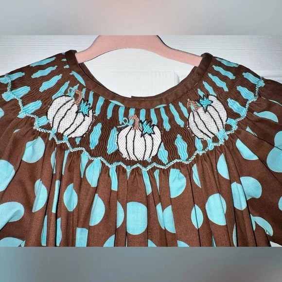 EUC Southern Tots Boutique Smocked Fall dress - Picture 3 of 5